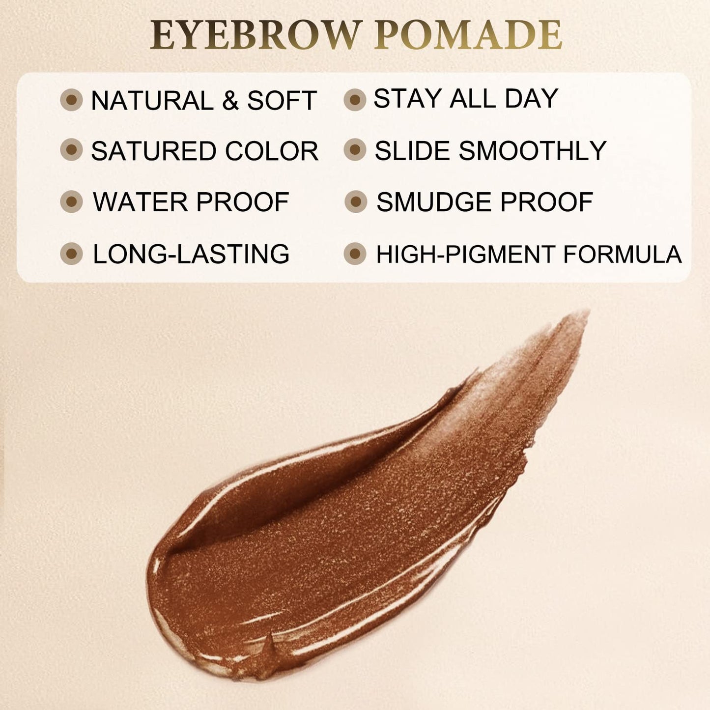 LAVONE Eyebrow Stamp Stencil Kit for Eyebrows, Brow Stamp Trio Kit with Waterproof Eyebrow Pencil, Eyebrow Pomade, 20 Eyebrow Stencils, Dual-ended Eyebrow Brush and Sponge Applicator - Caramel