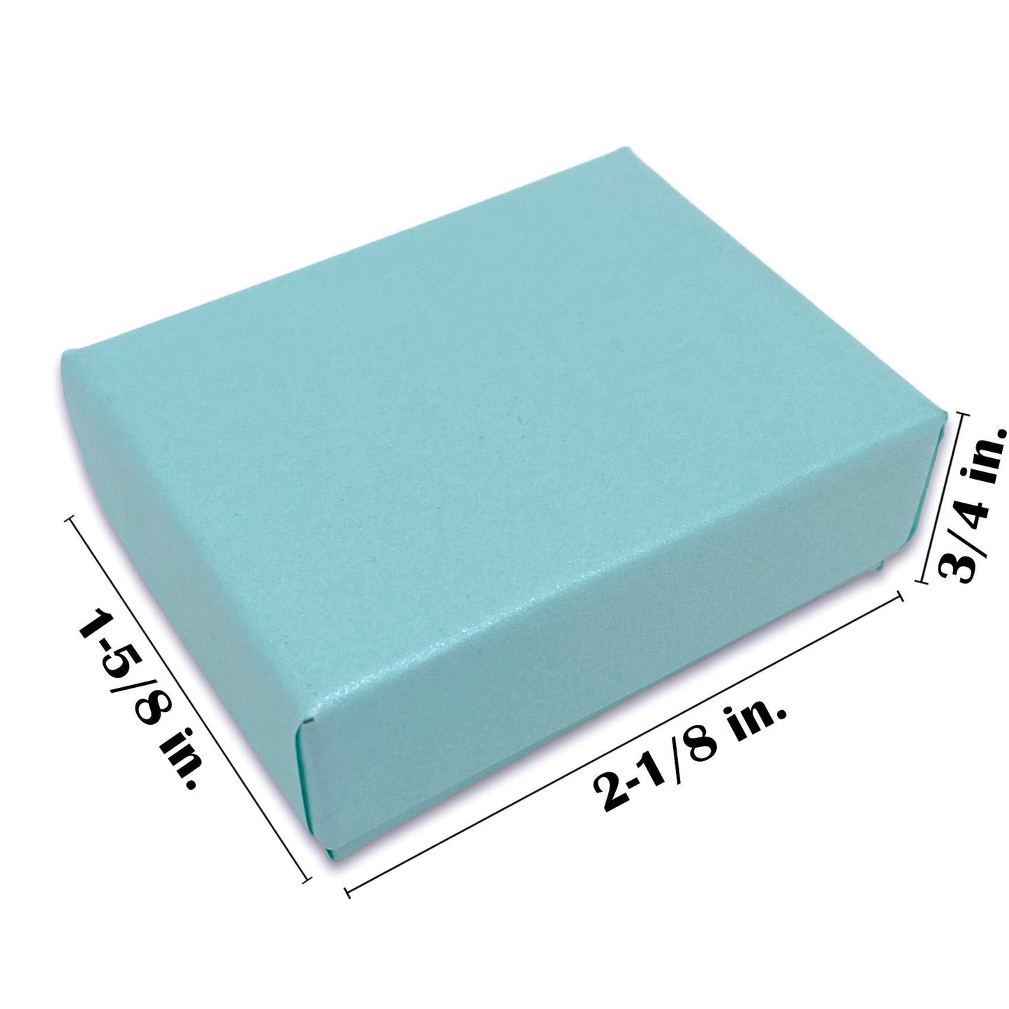 TheDisplayGuys - 25-Pack #11 Cotton Filled Cardboard Paper Jewelry Boxes Gift Case - Pearl Teal (2.1" x 1.8" x 0.8") - for Shipping or Storage