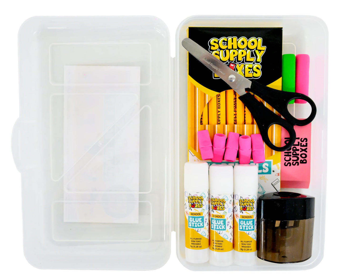 Back to School Supply Box - Grades K-5 Back to School Supplies - 32 Piece Kit with Handled Box