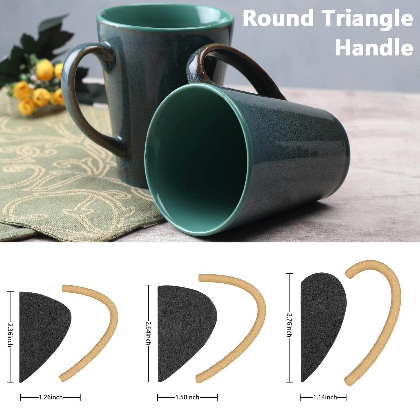 Pottery Mug Handle Molds 12Pcs Mug Handle Forms Mug Handle Making Tool for Pottery Ceramic Mug Handle Molds for Clay with Various Shapes and Sizes-Black