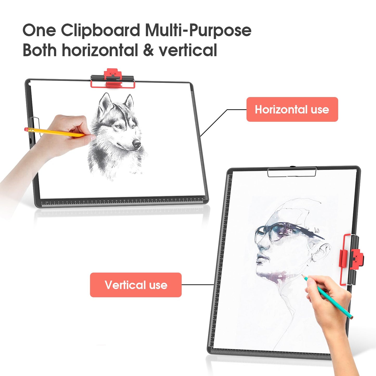 Clipboards with Pen Holder A3 Size 11 x 17 Inch Aluminum Protection Edge Clip Board for Classrooms, Offices, School, Doctor, Coaches [Upgraded Clip] (1 Pack)