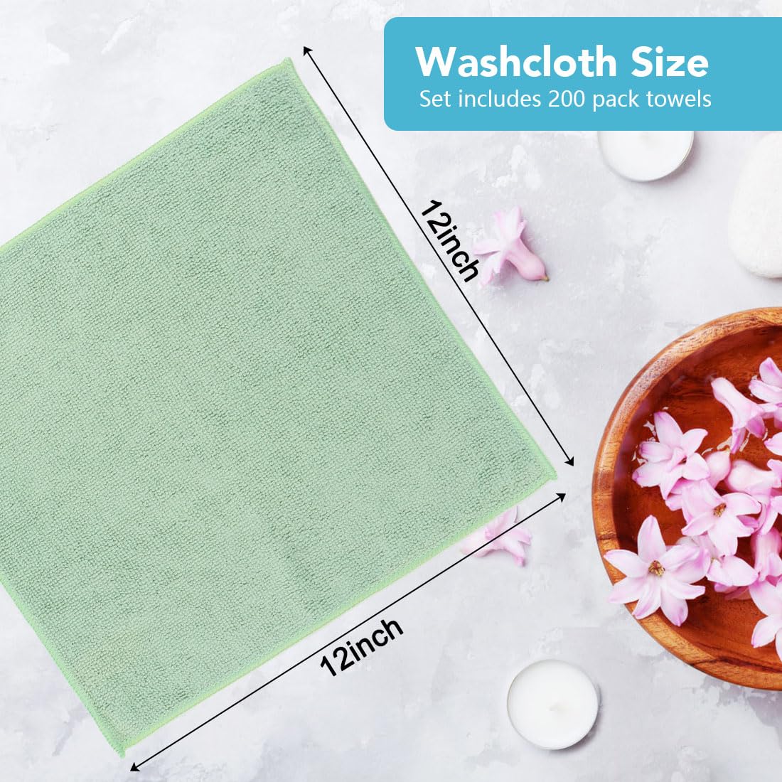 Microfiber Washcloths 800 Pack (800 Count)
