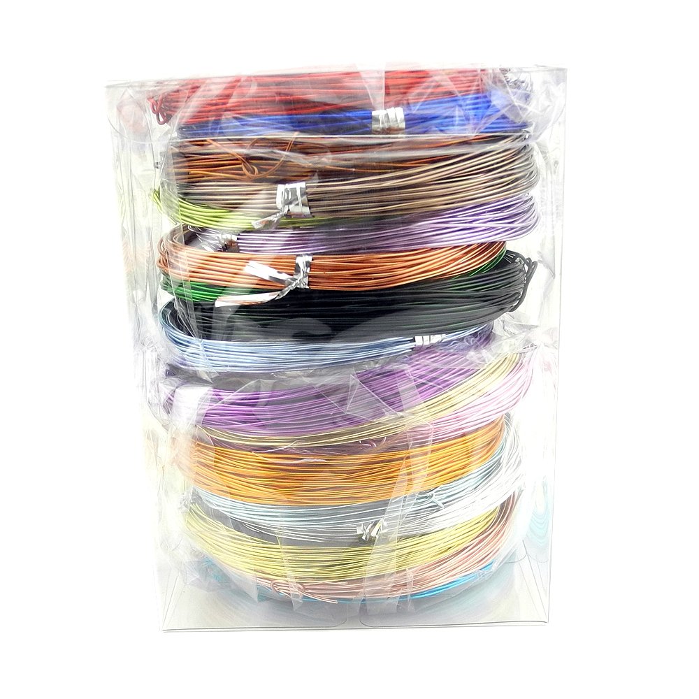 Inspirelle 20 Colors Aluminum Craft Wire Bendable Metal Wire for Jewelry Craft Making, 10M Each Color (18 Guage (1.0mm))