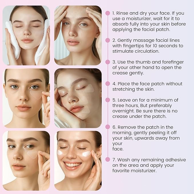 New Anti Facial Wrinkle Patches: Anti Wrinkle Patches Overnight - Smile Line Pathces - Facial Wrinkle Patche for Forehead, Smile Line, Under Eye ((1 Count (Pack of 144))