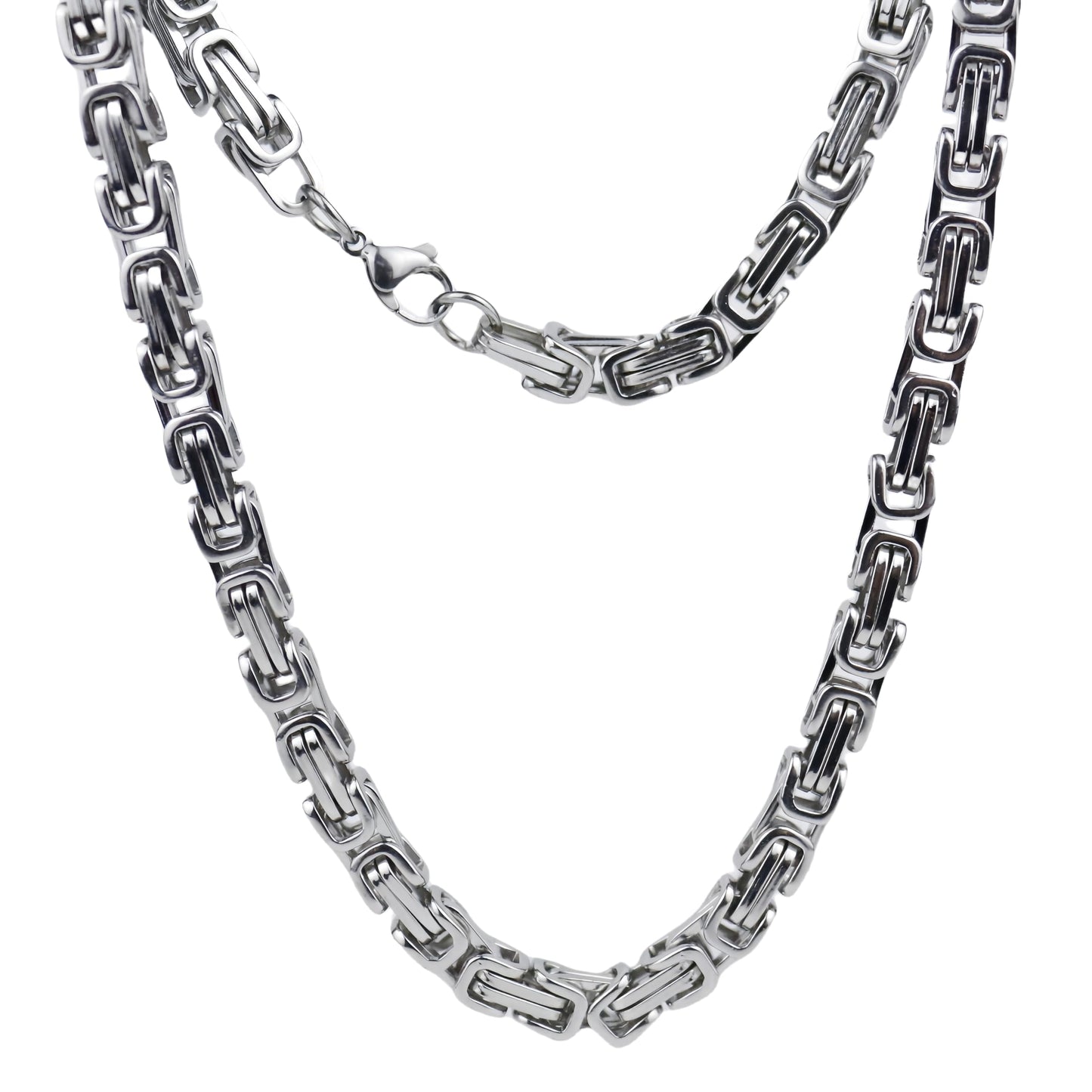 Joddfly Stainless Steel Byzantine Chain Necklace for Men, 20 inches