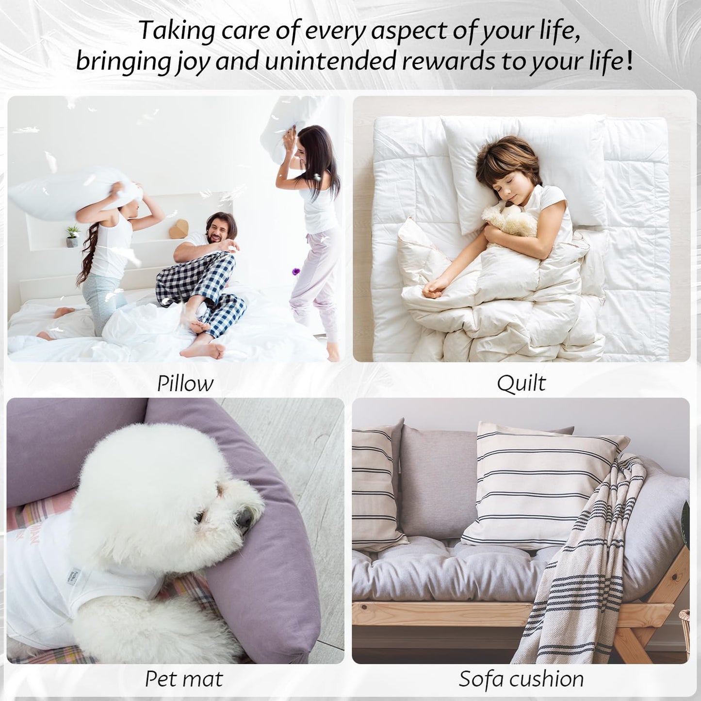 MOOX Down Feathers Pillow Stuffing Filling for DIY Projects Premium Natural 5/95 Goose Feather Down Soft Fluffy Perfect for Pillow Cushions Bedding Pillow Couch Dog Bed Upholstery Crafts (1.0, Pounds)