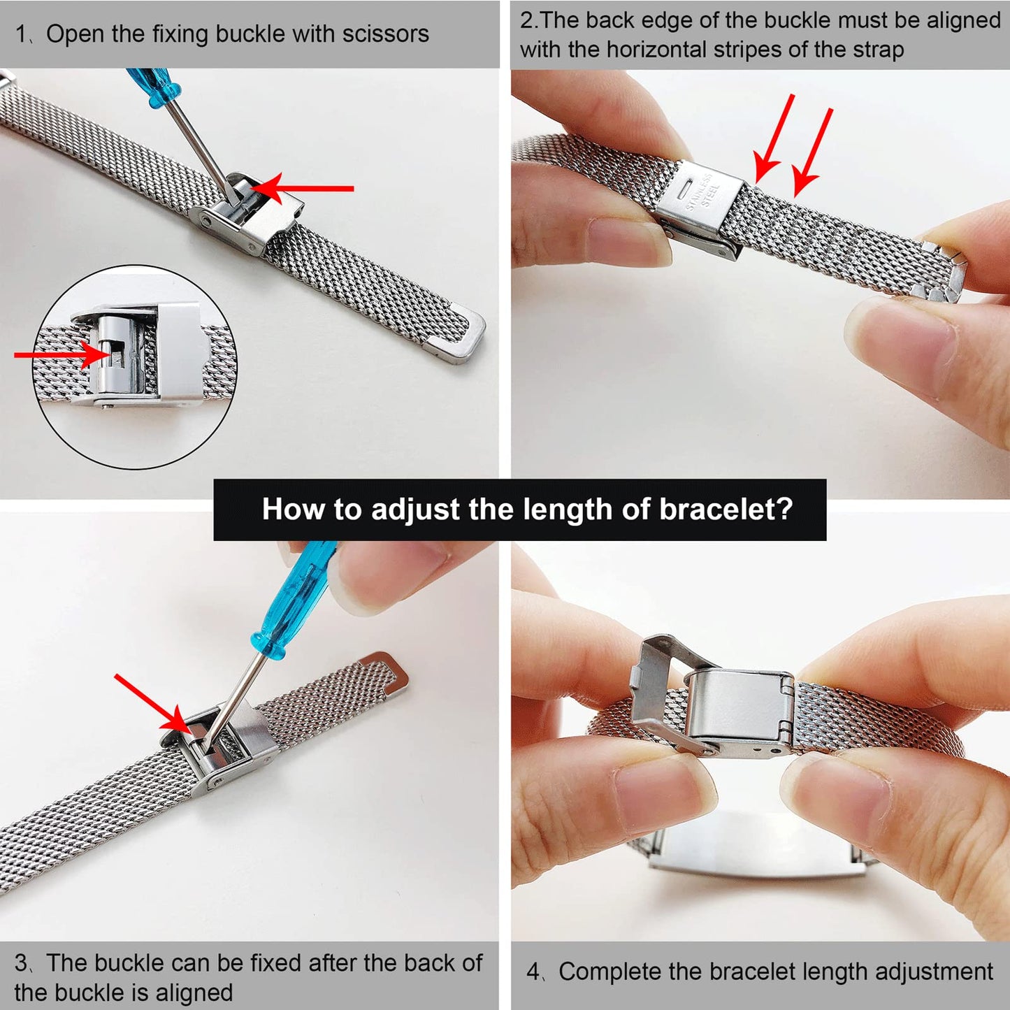 VNOX Width Medical Alert Bracelets for Men Free Engraving Adjustable Mesh Emergency Medical ID Bracelets
