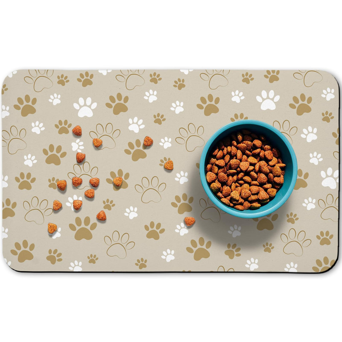 Dog Food Mat, Absorbent Water Bowl Mats Cat Pet Feeding Placemats Green 32 * 24 inch