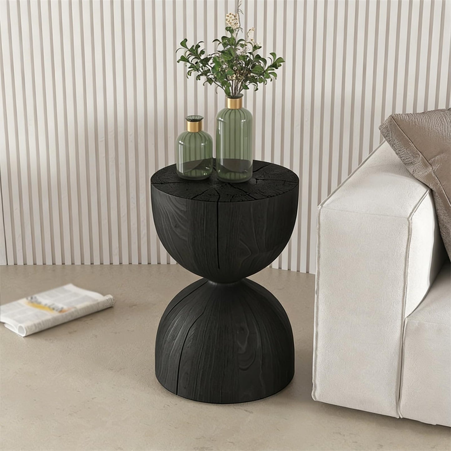 LDKFLKR Solid Wood Small Side Table, Accent Table Freeform Natural Plant Stand Coffee Table Pedestal Display Stand Accent Stool for Living Room Bedroom Entryway Office Home Decor,M