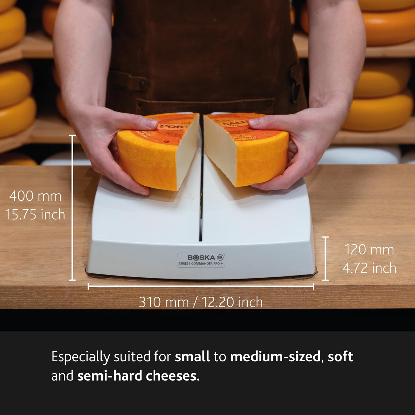 BOSKA Cheese Commander Pro+ - Wire slicer - Cheese Slicer - Professional cutter - Slicer For cheese like Cheddar and Gouda - For Block Heavy Duty Wires - NSF Certified