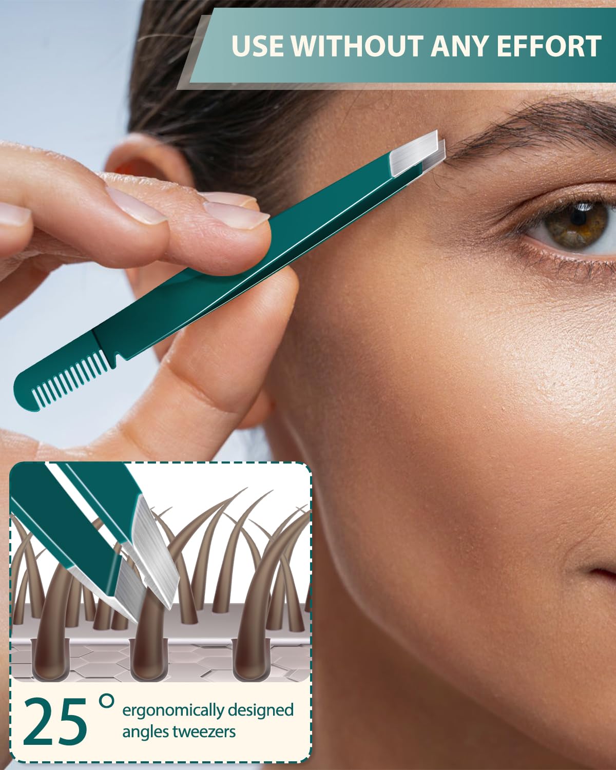 MORGLES Tweezers Set for Eyebrows, 9 Pcs Precision Stainless Steel Tweezers and Professional Nail Clippers Set for Men with Leather Travel Case