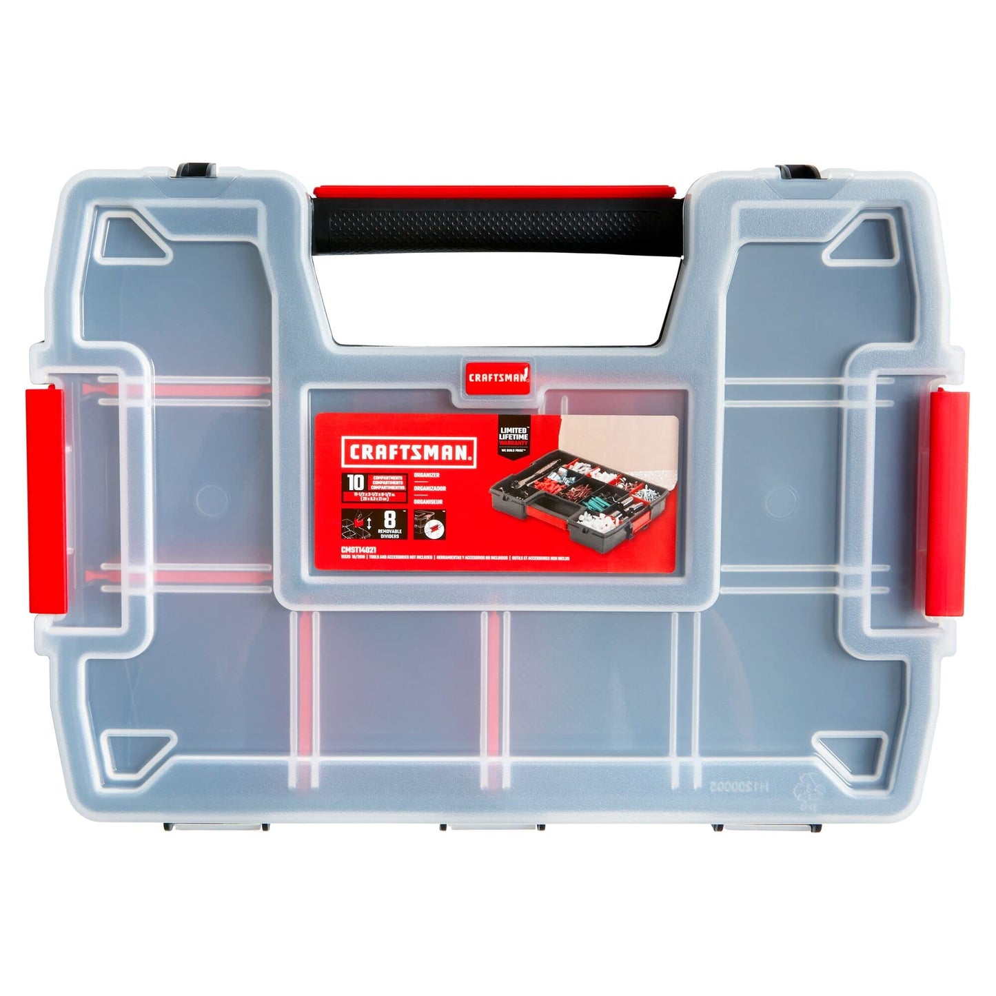 CRAFTSMAN Storage Organizer, Small Parts Organizer, 3-Packs with 10-Compartments, Lid Includes Secure Latch (CMST60964M)