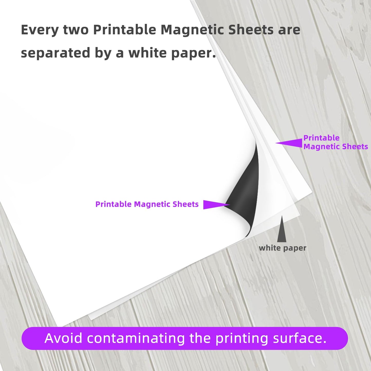Printable Magnetic Sheets for Inkjet Printer,8.5" x 11"(Pack of 24),12 mil Thick Cuttable Flexible Non-Adhesive Backing Magnetic Printer Paper for DIY Crafts,Photos and Stickers