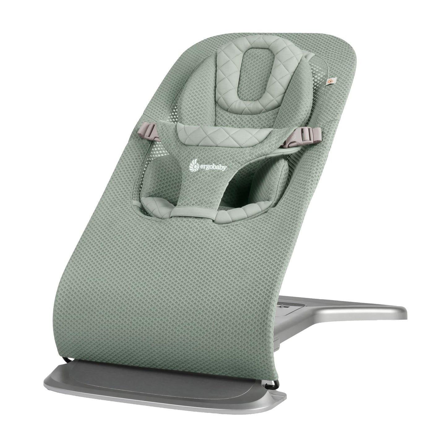 Ergobaby Evolve 3-in-1 Bouncer Seat for Babies and Toddlers 5.5-25lbs - Multi Position Baby Rocker Seat with Adjustable Heights, Secure Harness, Newborn Insert - Sage Green