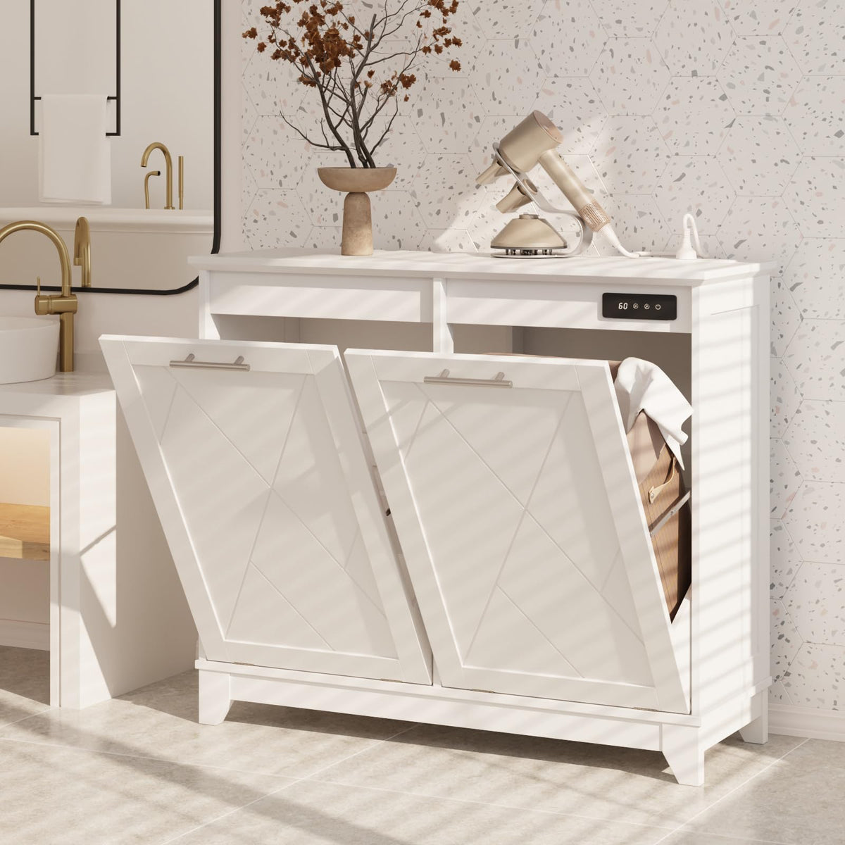 Double Tilt Out Trash Can Cabinet