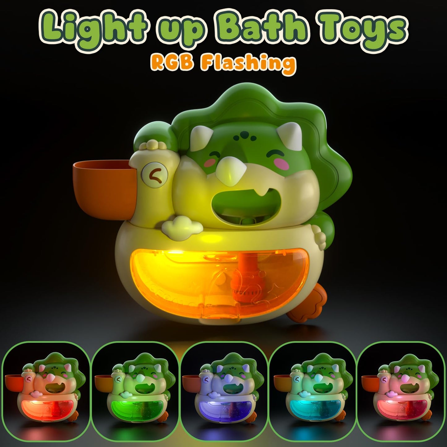 Lehoo Castle Bath Bubble Machine, Light Up Musical Bubble Bath Toys for Toddlers 1-3 Automatic Bubble Maker for Bathtub Dinosaur Toys for Bath