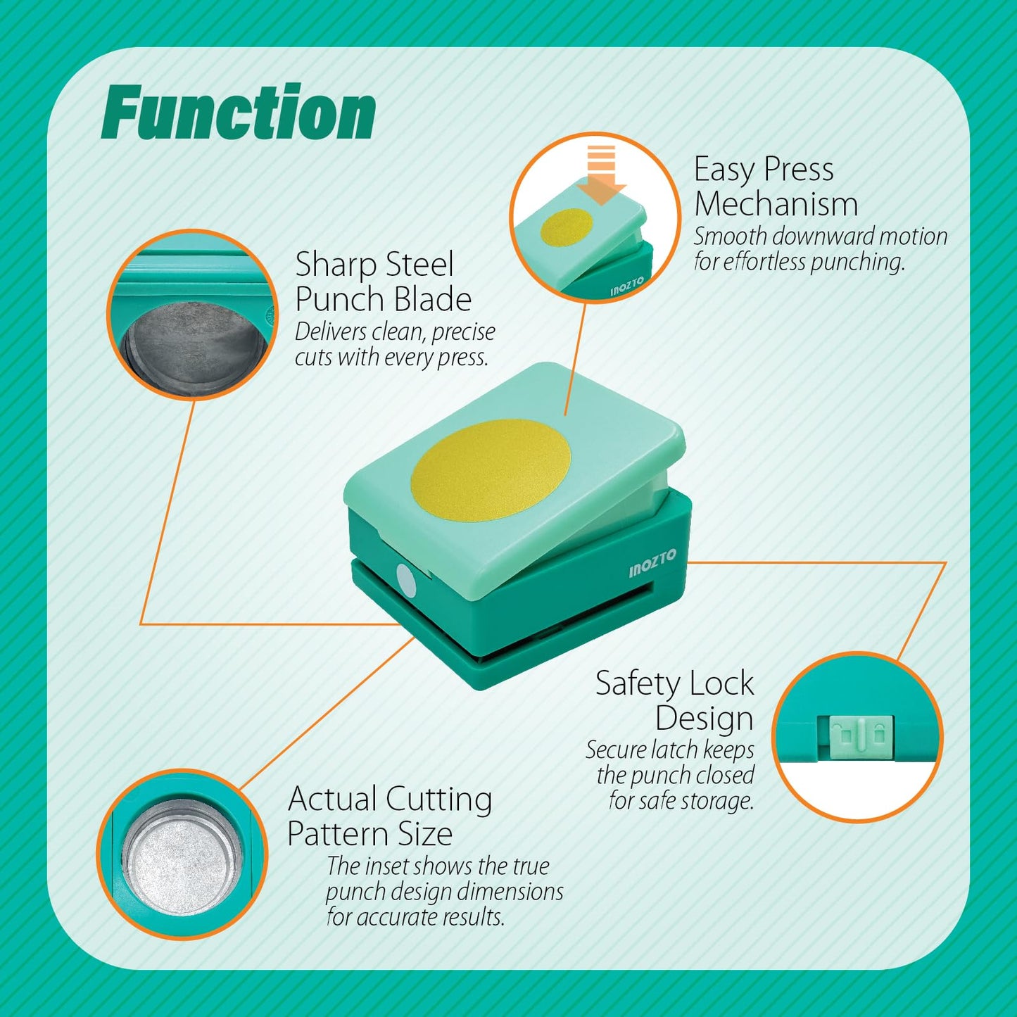 Creative Effort-Saving Kids' Educational Square - Shaped Paper Puncher - 2 inch, Kid-Safe for Art Projects & Home Decoration