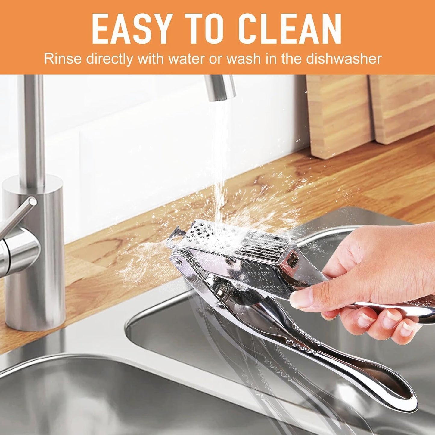 Garlic Press 2 in 1, Stainless Steel Blade, Effortlessly Crush, Slice, and Mince Garlic,with this Versatile Kitchen Tool - Perfect for Home Cooks and Professional Chefs Alike.