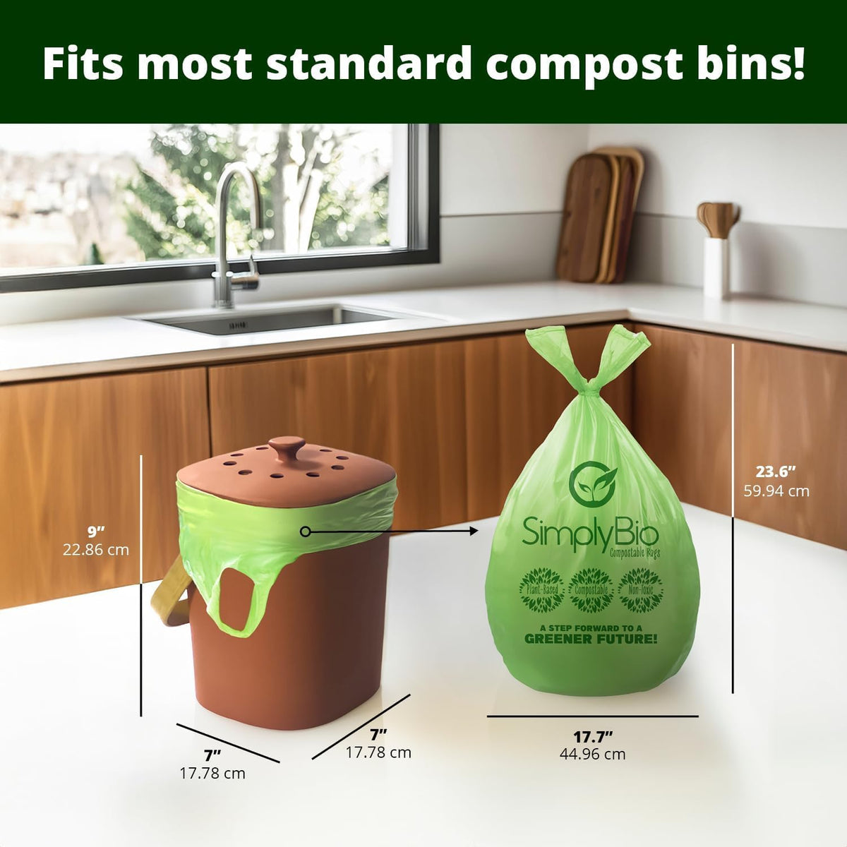 3 Gallon Compostable Trash Bags (80 Count)