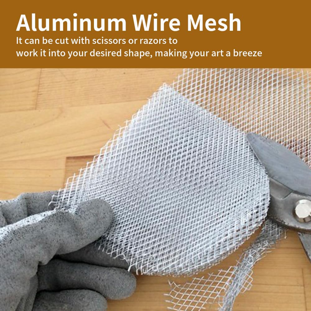 Aluminum Wire Mesh Roll for Crafts, 24 Inch by 10 Foot Sculpting Wire Mesh, Sculpting Clay, Wall Art, DIY Projects, Dioramas, Home Decor