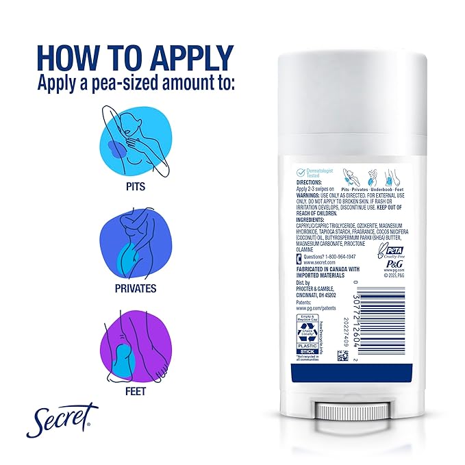 Secret Whole Body Deodorant For Women Stick, Spray & Cream Regimen Pack, Peach & Vanilla Scent, Aluminum Free Deodorant, 72 HR Odor Protection, 2.4 oz. 3 oz, 3.5 oz