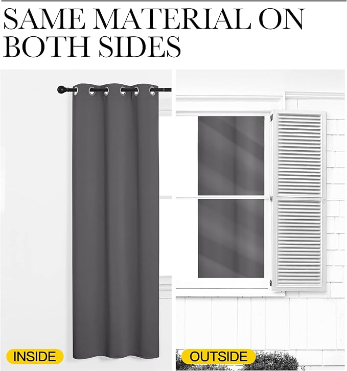NICETOWN Blackout Curtains Panels for Living Room, 2 Panels, 66 x 80 Inch, Biscotti Beige, 3 Pass Microfiber Noise Reducing Thermal Insulated Solid Ring Top Blackout Window Drapes