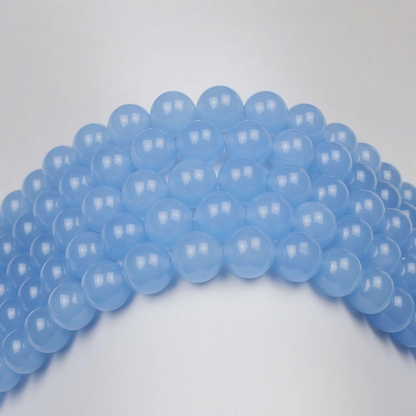 MJDCB Natural Aquamarine Chalcedony Round Loose Beads for Jewelry Making DIY Bracelet Necklace (10mm)