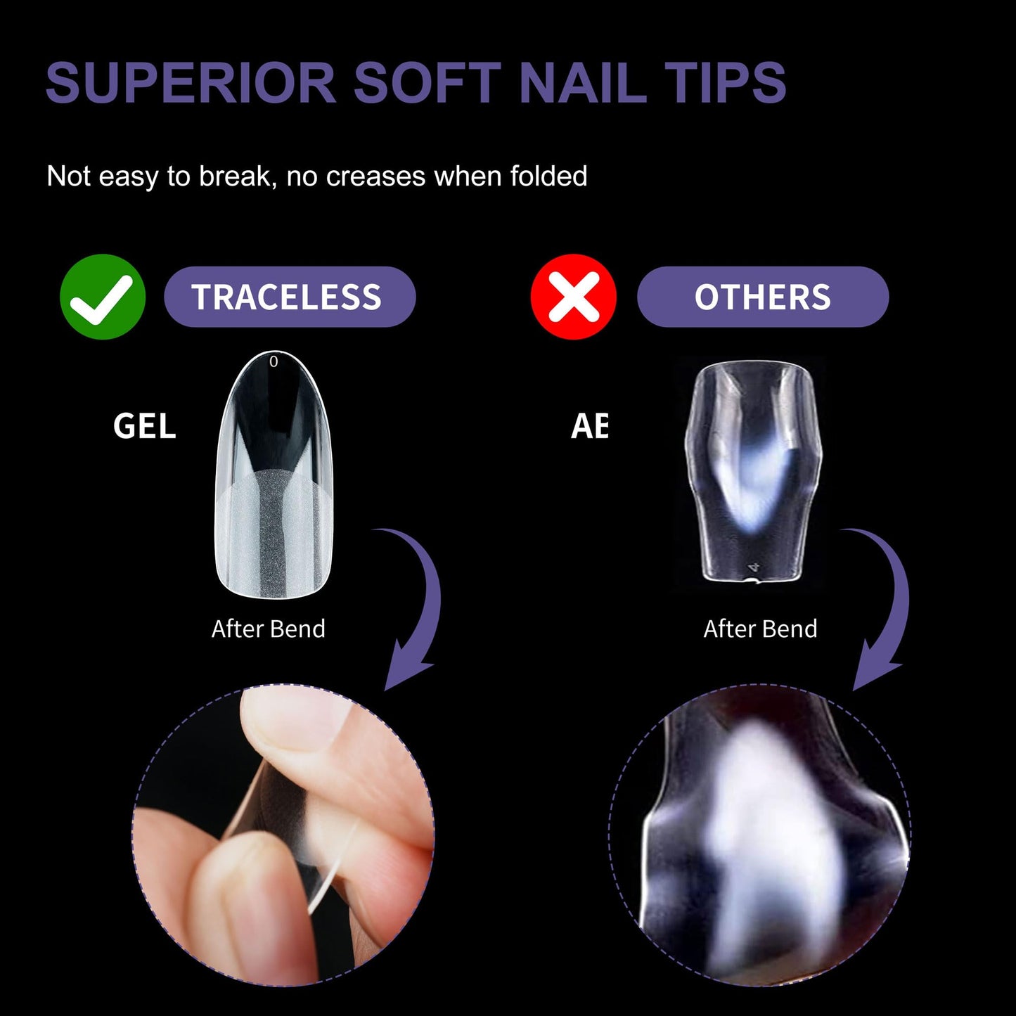 Half Matte Medium Oval Fake Nail Tips, Soft Gel Pre-Shaped Nail Tips, Full Cover False Nails with Clear Box for Nail Salons and DIY Nail Art, 600PCS/12 Sizes