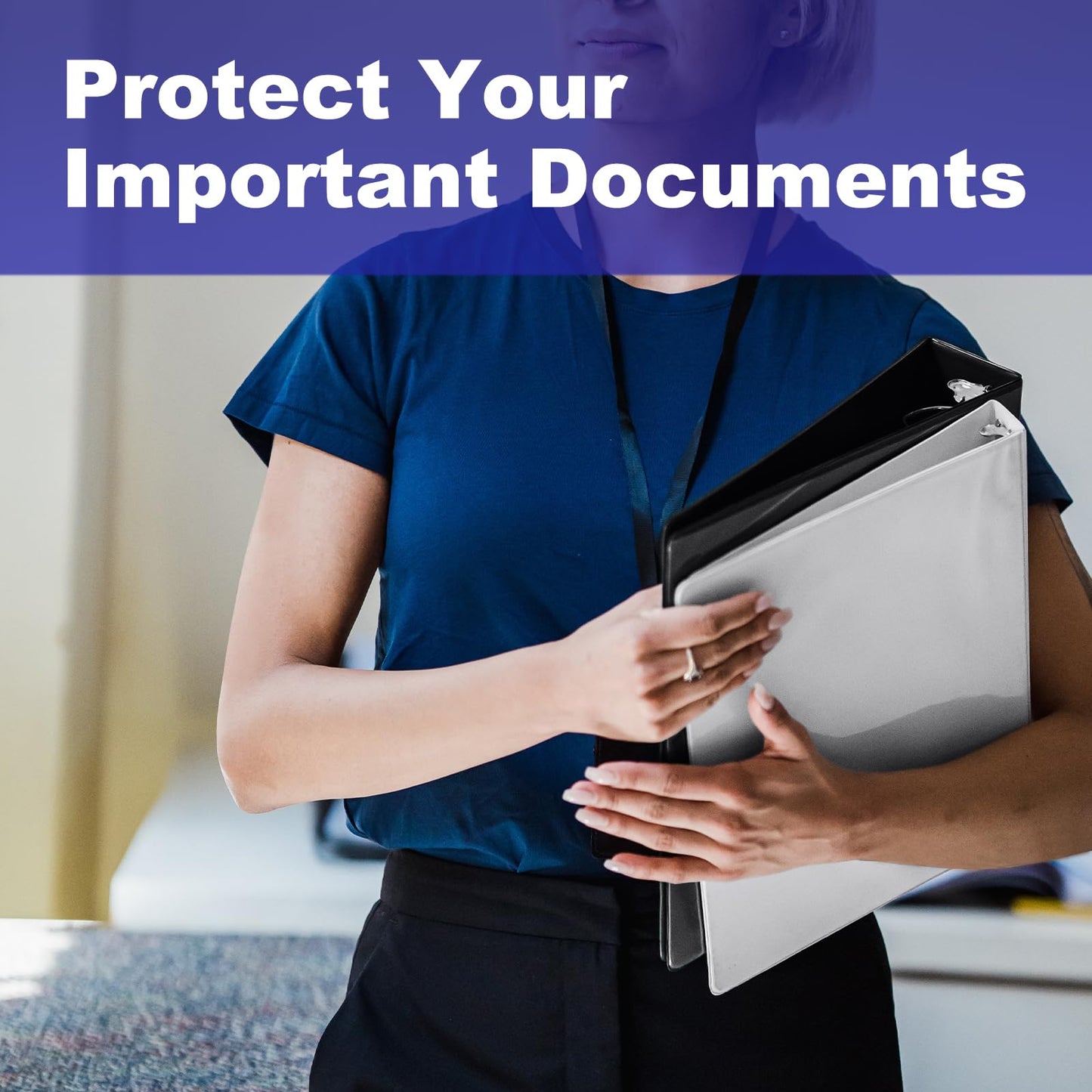 ViVin 3 Ring Binder 3 inch with Clear View Cover, Large 3" Round Ring for Strength, Holds 600 Sheets of US Letter Size Paper, Office Home School, 2 Pack (Black)
