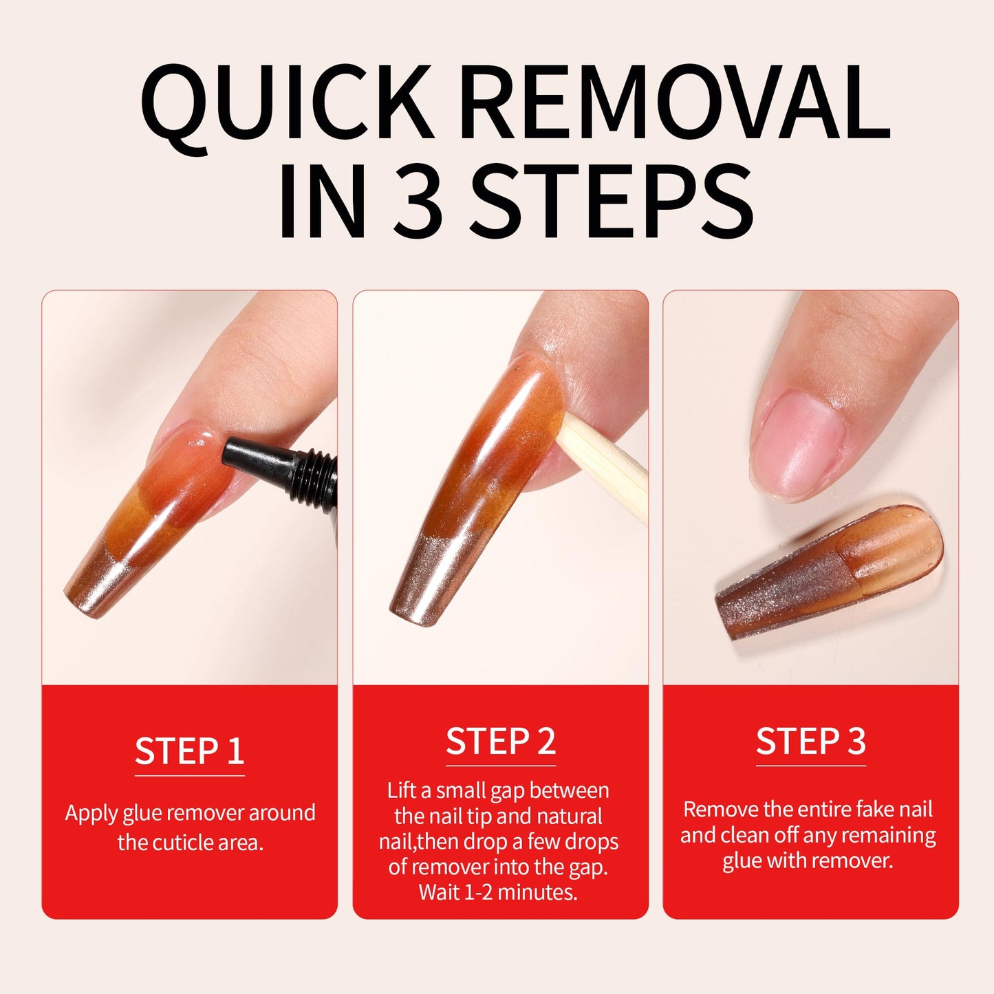 Semi Solid Nail Glue 10ml 2 Pack for Press On Nails with 10ml Remover Kit Nail Tips Glue Gel - No Lamp Needed Quick Drying Long Lasting 30+ Days for Fake Acrylic Nails