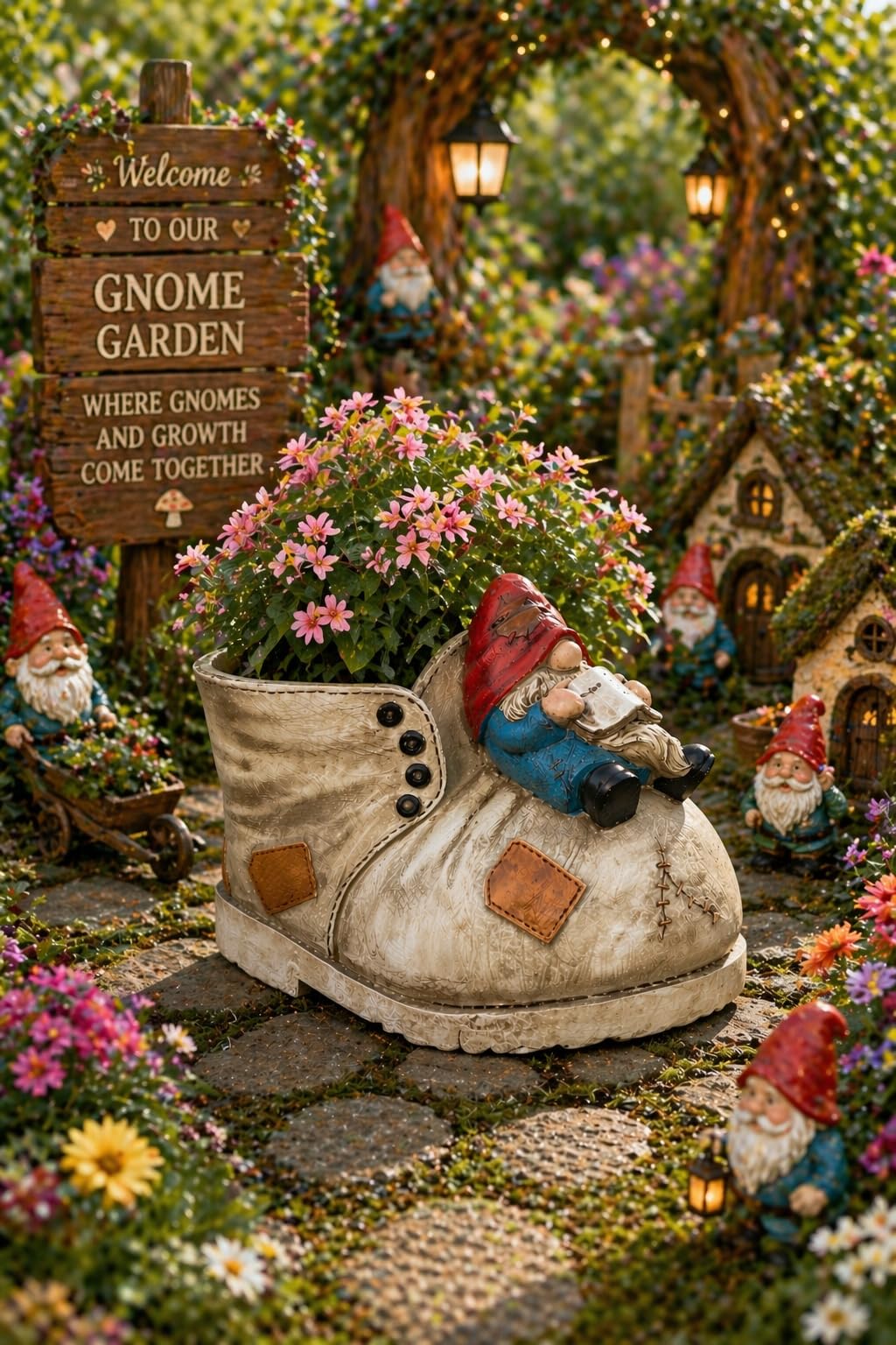 Cute Planter Gnome Plant Pots for Succulent Unique Resin Flower Pot with Drainage Hole Funny Gifts for Plant Lovers