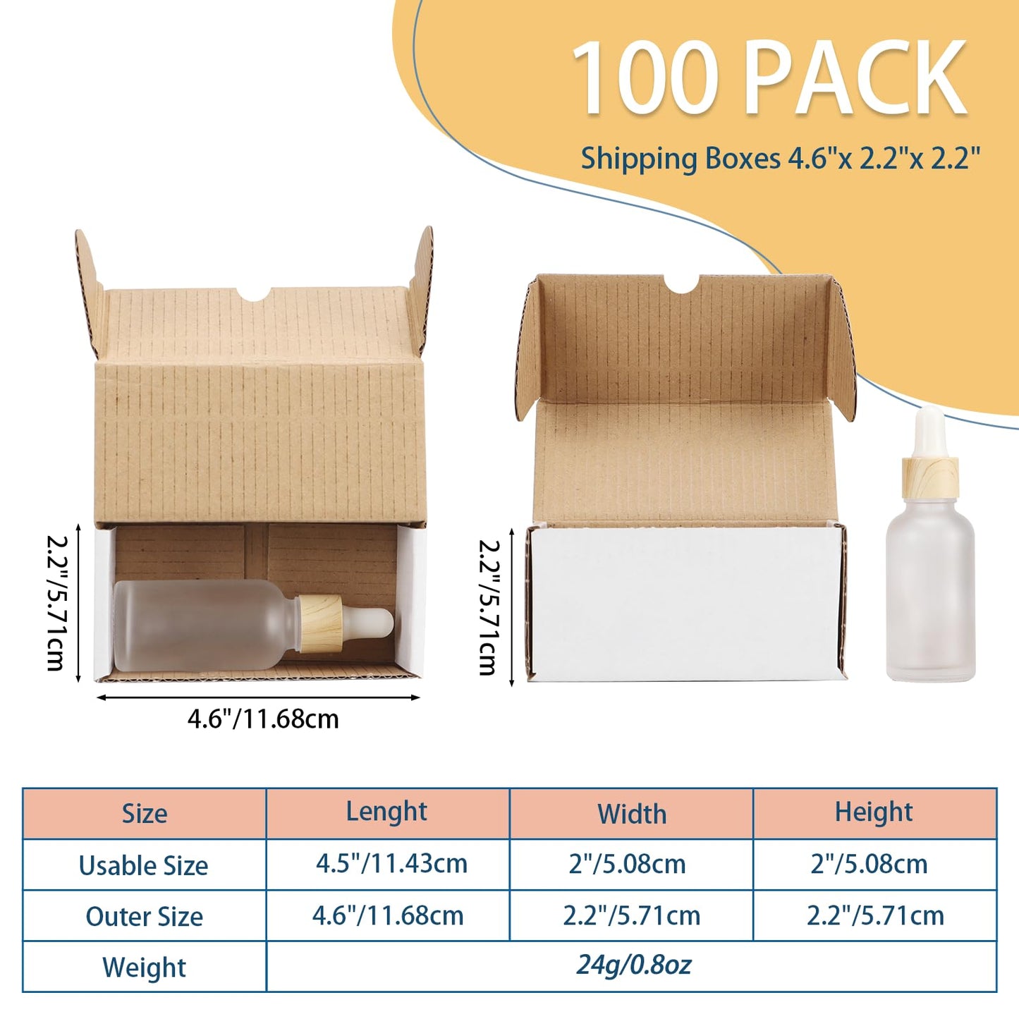 ZBEIVAN 4.6x2.2x2.2 White Shipping Boxes Set of 100, Corrugated Cardboard Mailer Boxes for Packaging Small Business Mailing Gifts