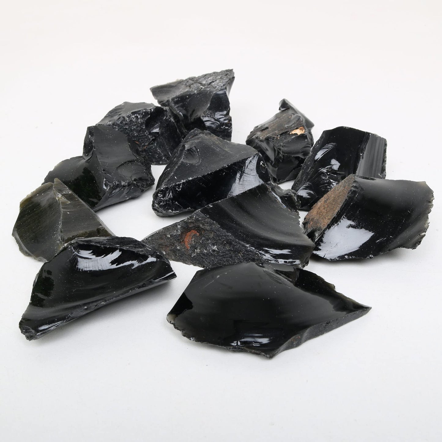 REAL-GEMS Natural Raw Healing Crystals Rough Stones for Tumbling, Cabbing, Polishing, Wire Wrapping, Wicca & Reiki Crystal Healing, Mix Gemstones,7 Chakra (Black Obsidian)