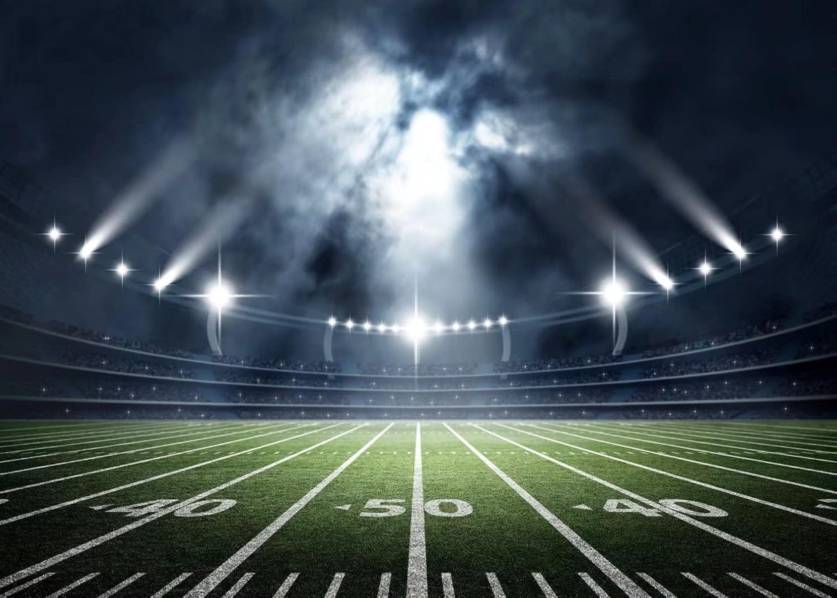 BELECO 5x3ft Fabric Football Field Backdrop Sports Stadium Football Theme Birthday Party Decorations Backdrop Newborn Kids Adults Photo Booth Shooting Photographic Studio Props