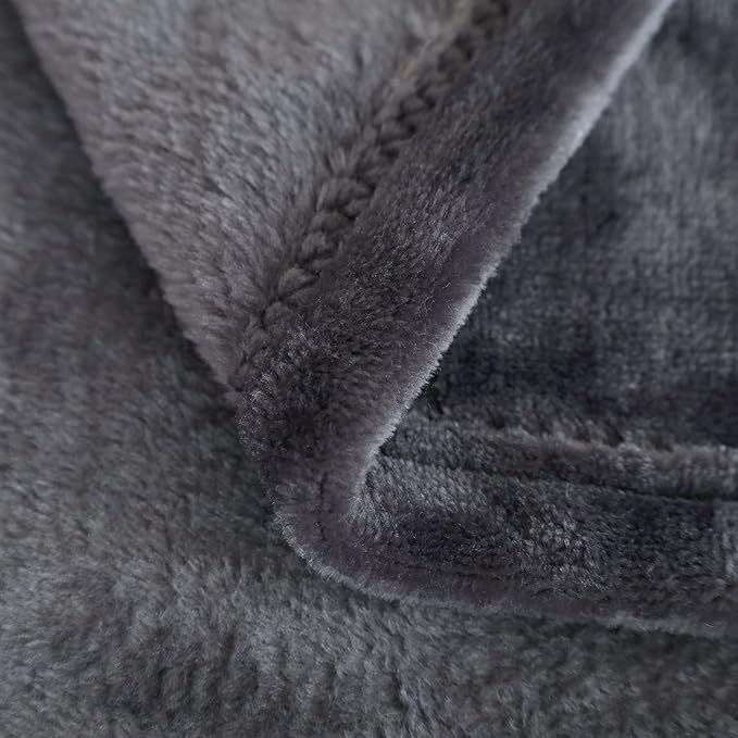 SOCHOW Flannel Fleece Blanket Twin Size, All Season Lightweight Super Soft Cozy Blanket for Bed or Couch, Grey, 60x80 inches