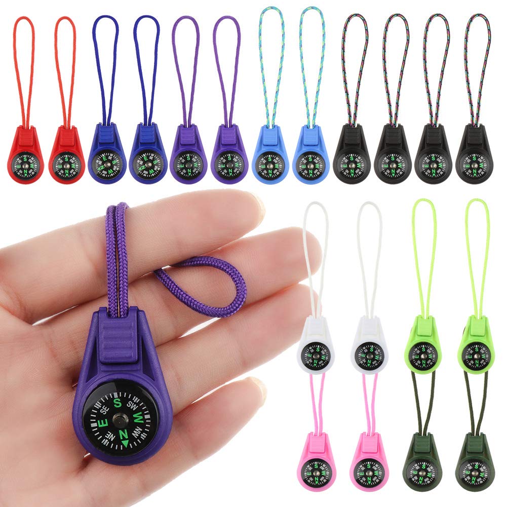 LongS Mini Kids Compass Keychain Kit, Paracord Hiking Survival Compasses, Scout Compass