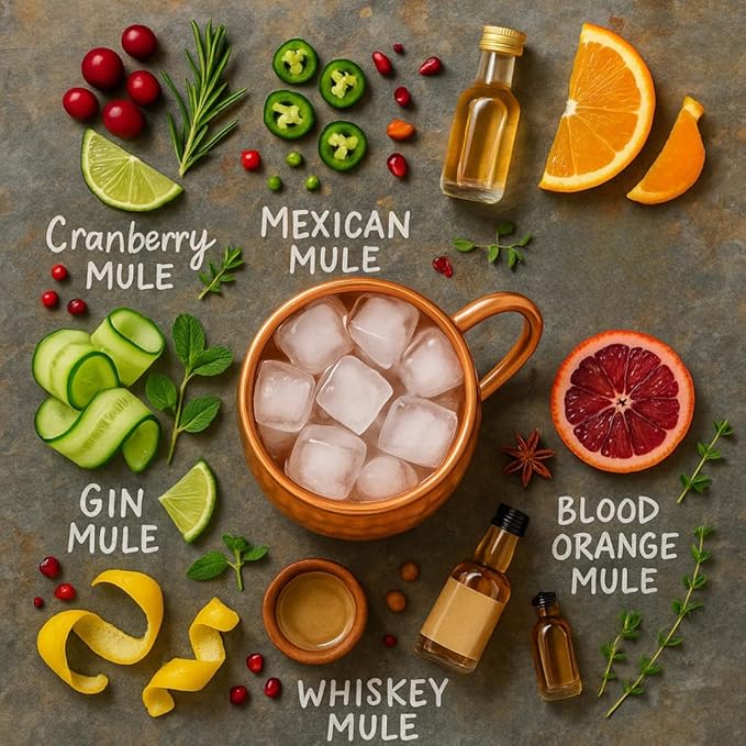 Moscow-Mix Moscow Mule Mugs - Set of 2-100% Pure Copper Mugs 16 OZ Large - Handcrafted Hammered Moscow Mule Cups Set - Premium Solid Pure Copper Cups Gift