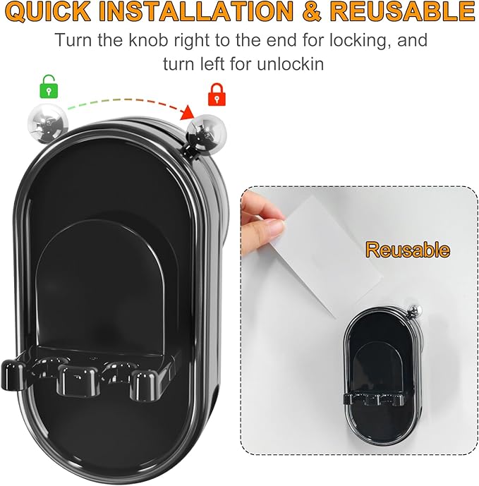 Toothbrush Holder Wall Mounted with Toothpaste Holder & Detachable Cup - Removable Suction Cup in Bathroom Sink, Shower - Space Saving, Ventilation Design for Family, Renters