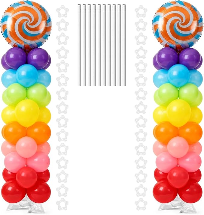 Tamodan Balloon column kit set of 2, 78 Inch Balloon Tower Reusable Metal Spiral Design, Balloon Stands for Floor Weddings, Birthdays, Baby Showers & Graduation Events