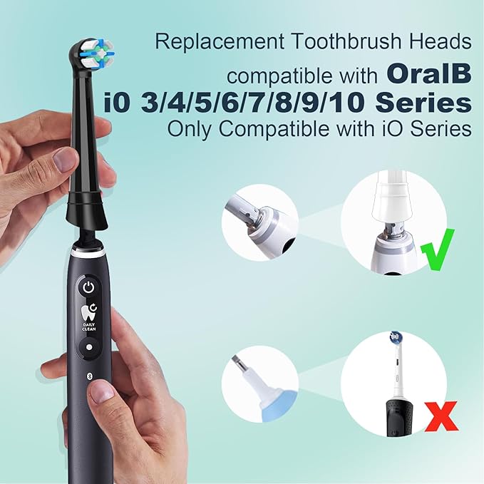 12PCS iO Replacement Heads Compatible with Oral B iO Electric Toothbrush,Compatible with Oral B iO Series 2/3/4/5/6/7/8/9/10,Premium Bristles for Deep Cleaning&Gentle Care