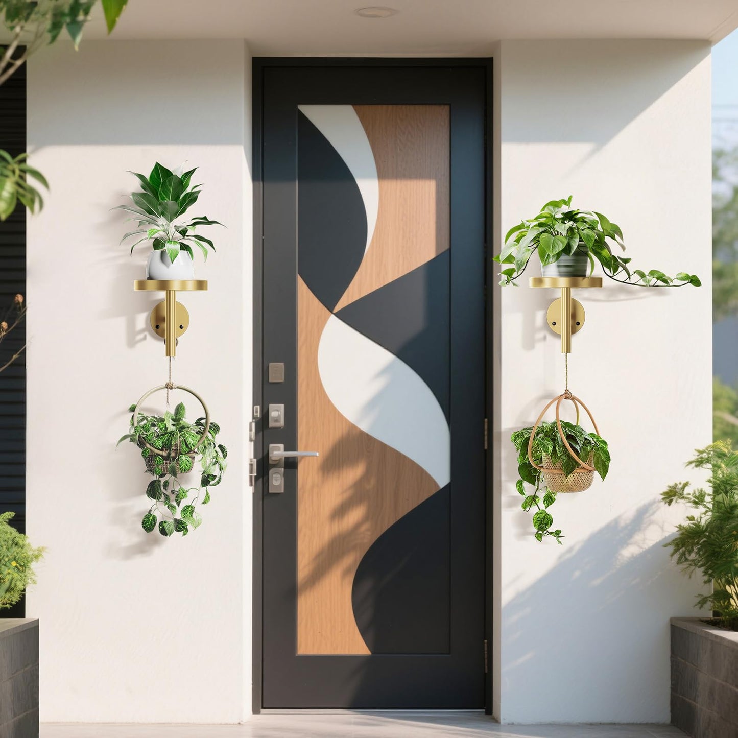 YUOROS 3 Pack Wall Plant Holder Stand Wall Planters for Indoor Plants Hanging Window Plant Hanger Decor (Gold)