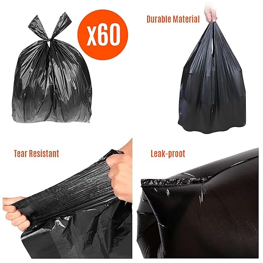 HWPZE Dog Pooper Scooper, 7Pcs Set Poop Trash Can with Removable Inner Bucket, Long Handle Tray & Rake, 60 Waste Bags, Dog Waste Large Bin Waterproof for Outdoor, Backyard, Garden