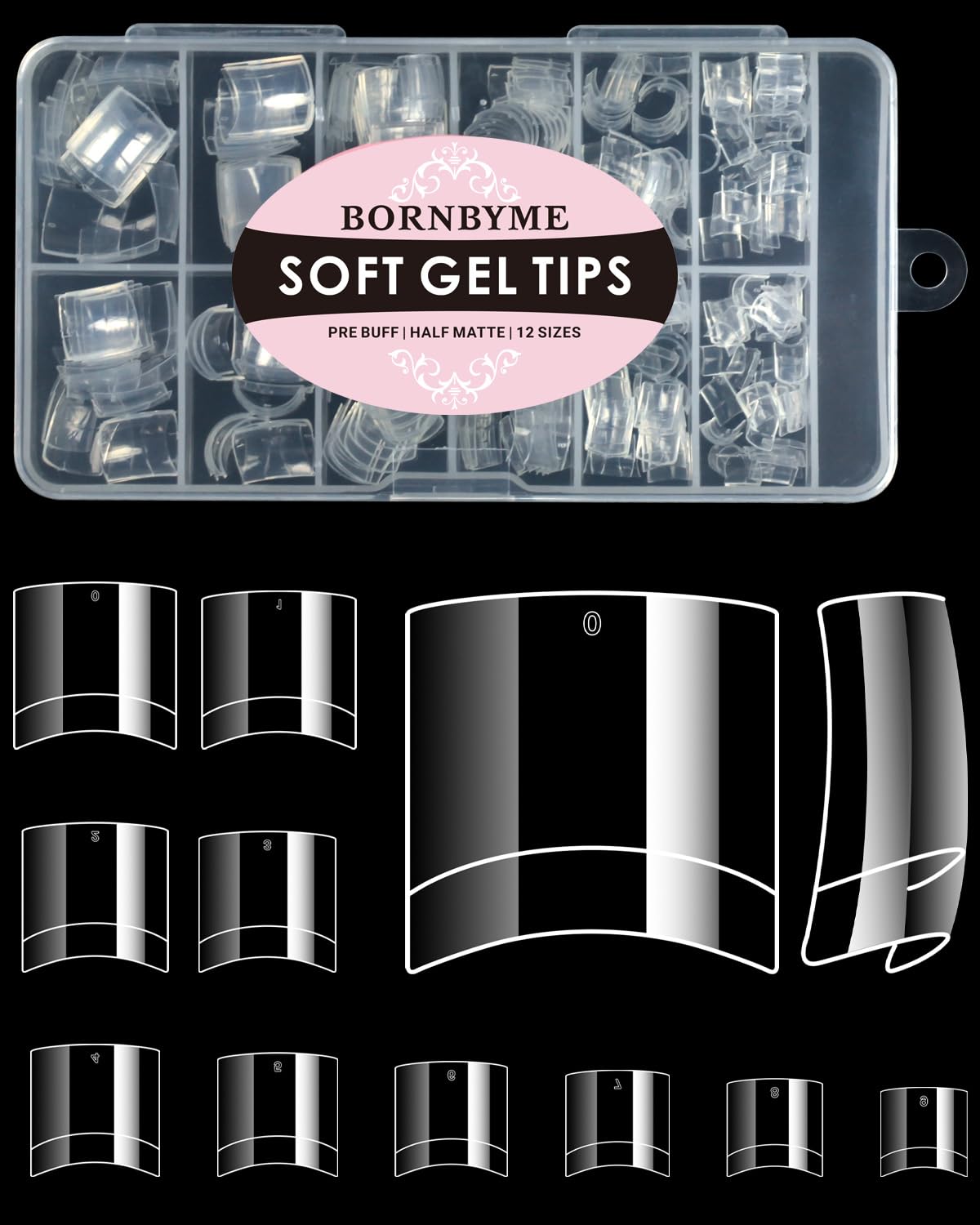 Short Square French Nail Tips, BORNBYME 120 PCS Clear False Nails Acrylic Nails Tips Half Cover Nail Extenison Tips Gel Nail Tips Acrylic False Nail Tips