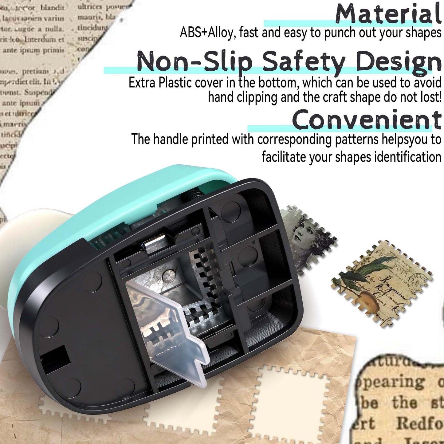 Postage Stamps Puncher, 1 Inch Stamps Shaped Paper Punch for Crafting, Craft Postage Stamp Cutter Hole Puncher for Scrapbooking Journaling Card Making