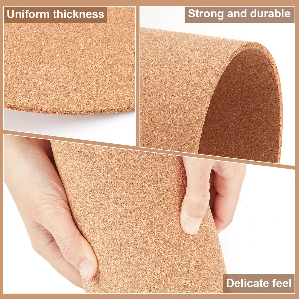 BENECREAT 6PCS Cork Sheet, 12x12inch Square Cork Sheet, Sand Brown Coasters Cork Board for Bulletin Boards, Wall Decorations and DIY Crafts, 4mm Thick