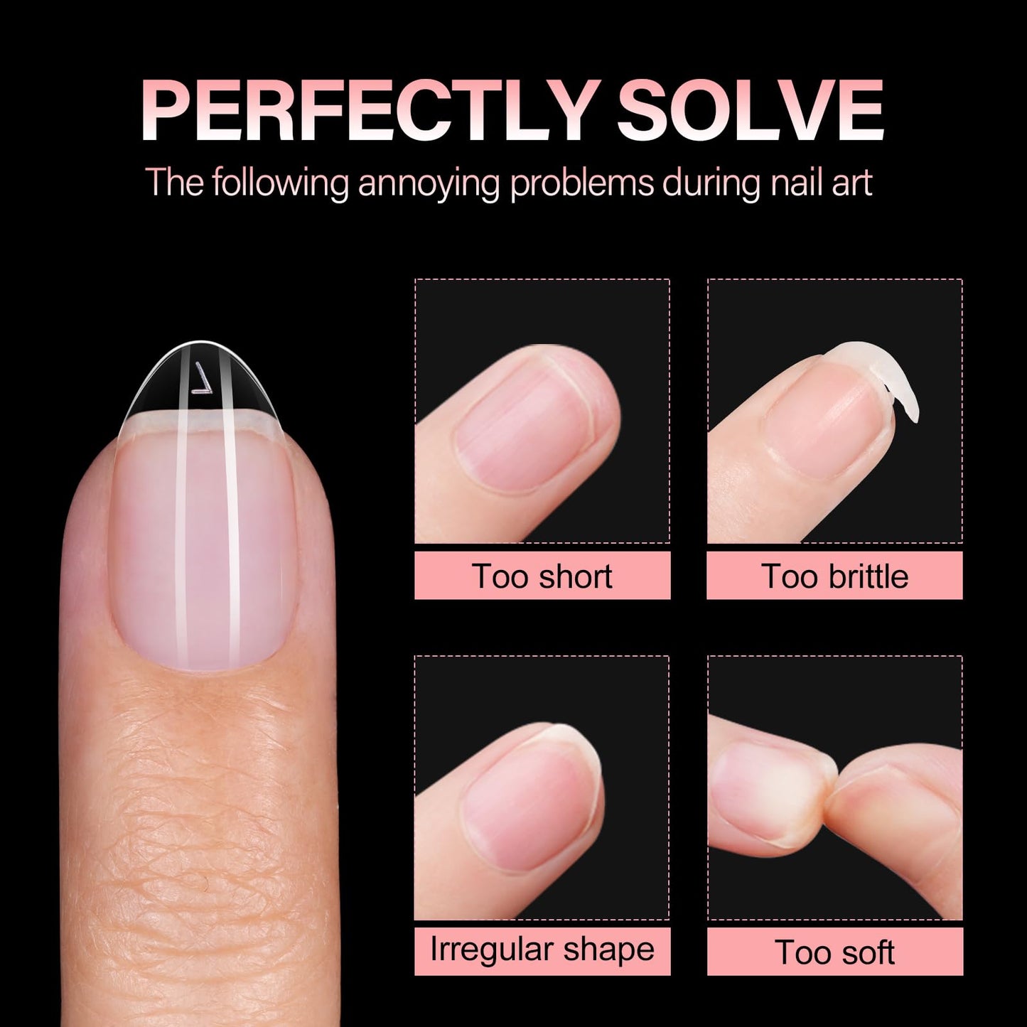 AILLSA Extra Short Almond Nail Tips for DIY Beginners - 12 Sizes 120pcs Half Matte False Nail Tips Pre-shaped Short Nails Tips, Acrylic Fake Press on Nails Extension