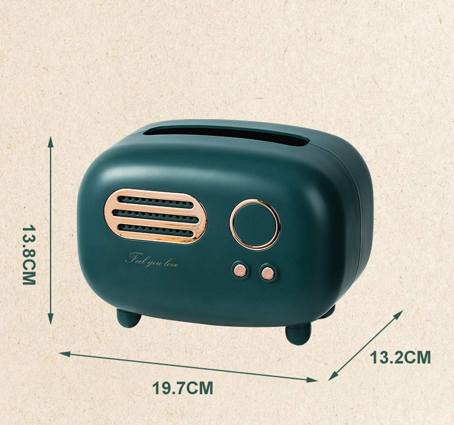 Retro Radio Shape Tissue Cover Box, Practical and Cute for Kitchen,Bathroom Vanity Countertops, Bedroom Dressers,Night Stands, Desks and Tables, Creative Gift (Retro Radio)