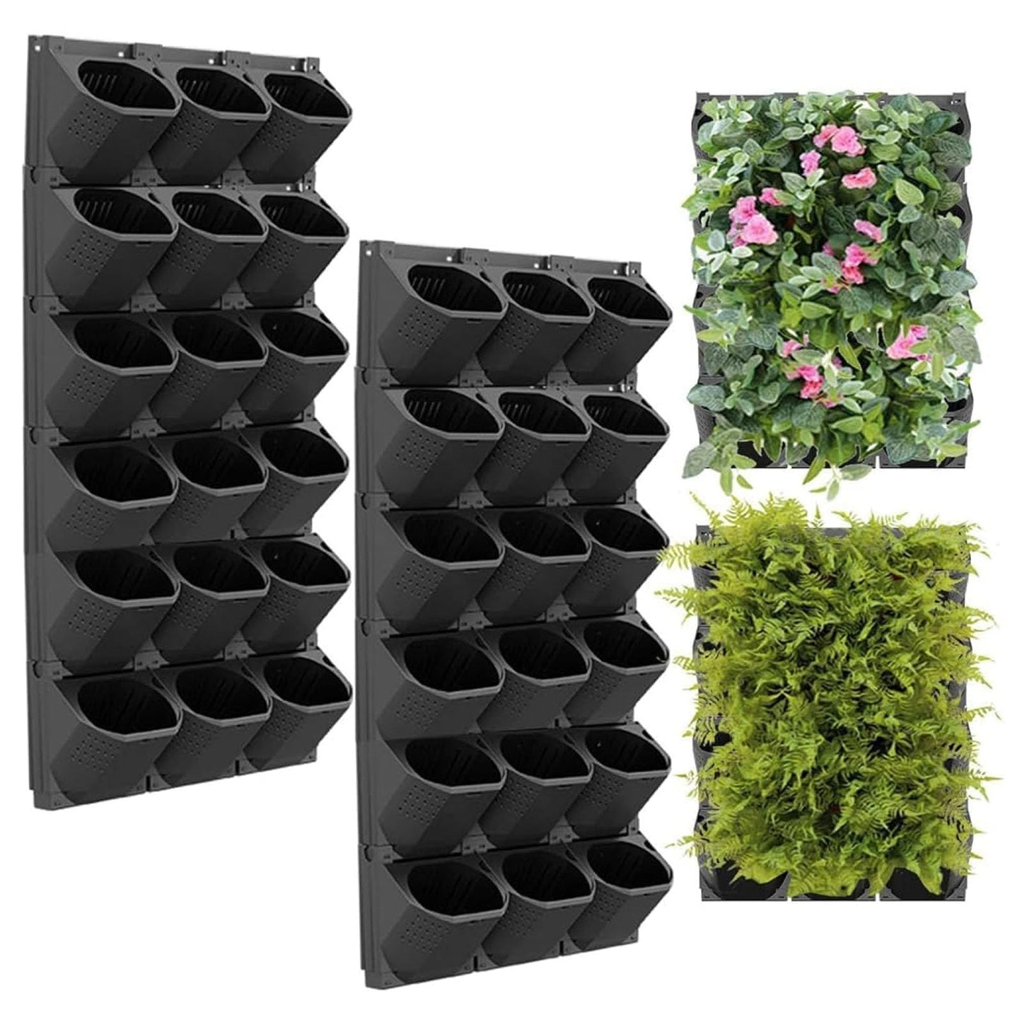 Wall-Mounted Raised Garden Planter Box Kit, 36 Packs, Elevated Self-Watering Hanging Planters for Flowers, Herbs, and Vegetables, Indoor/Outdoor Use