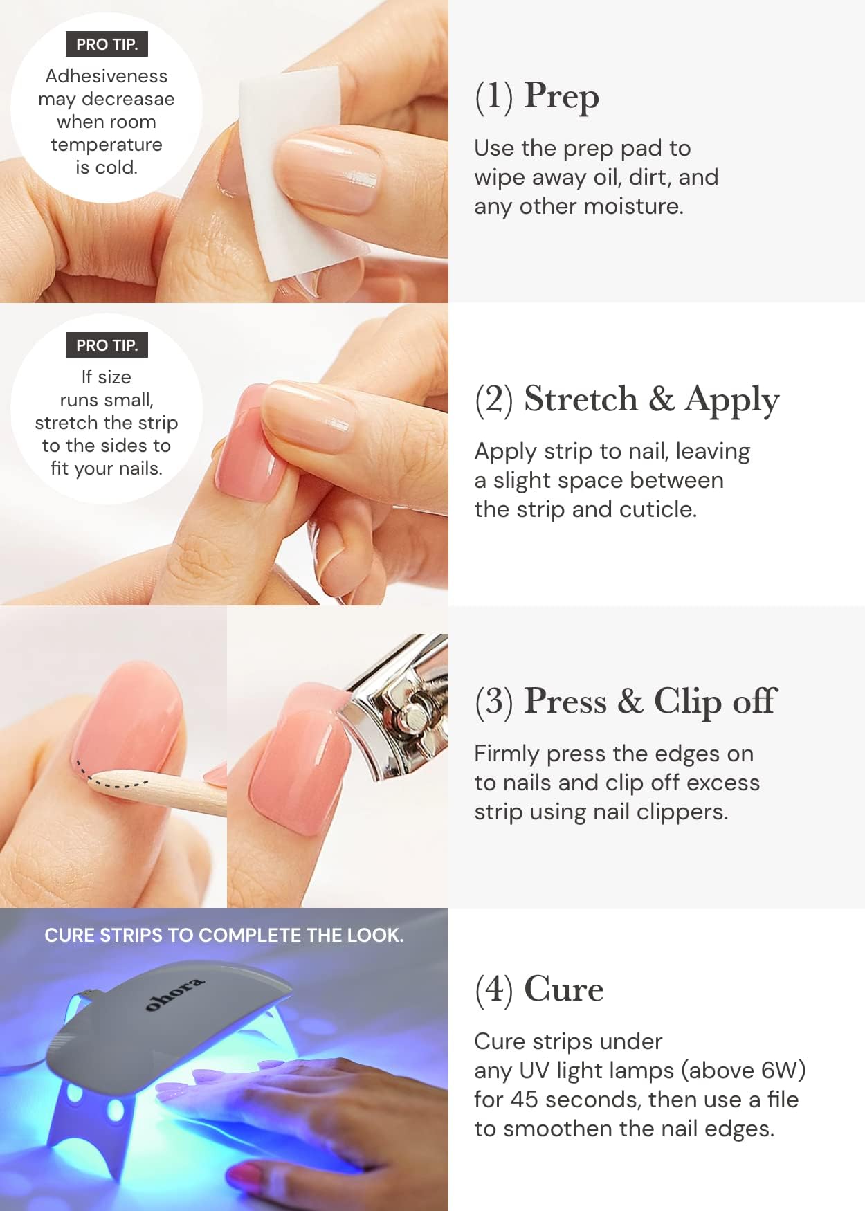 ohora Semi Cured Gel Nail Strips (N Autumn Ombre) - Green/Brown, Works with Any UV/LED Lamps, Salon-Quality, Long Lasting, Easy to Apply & Remove - Includes 2 Prep Pads, Nail File & Wooden Stick