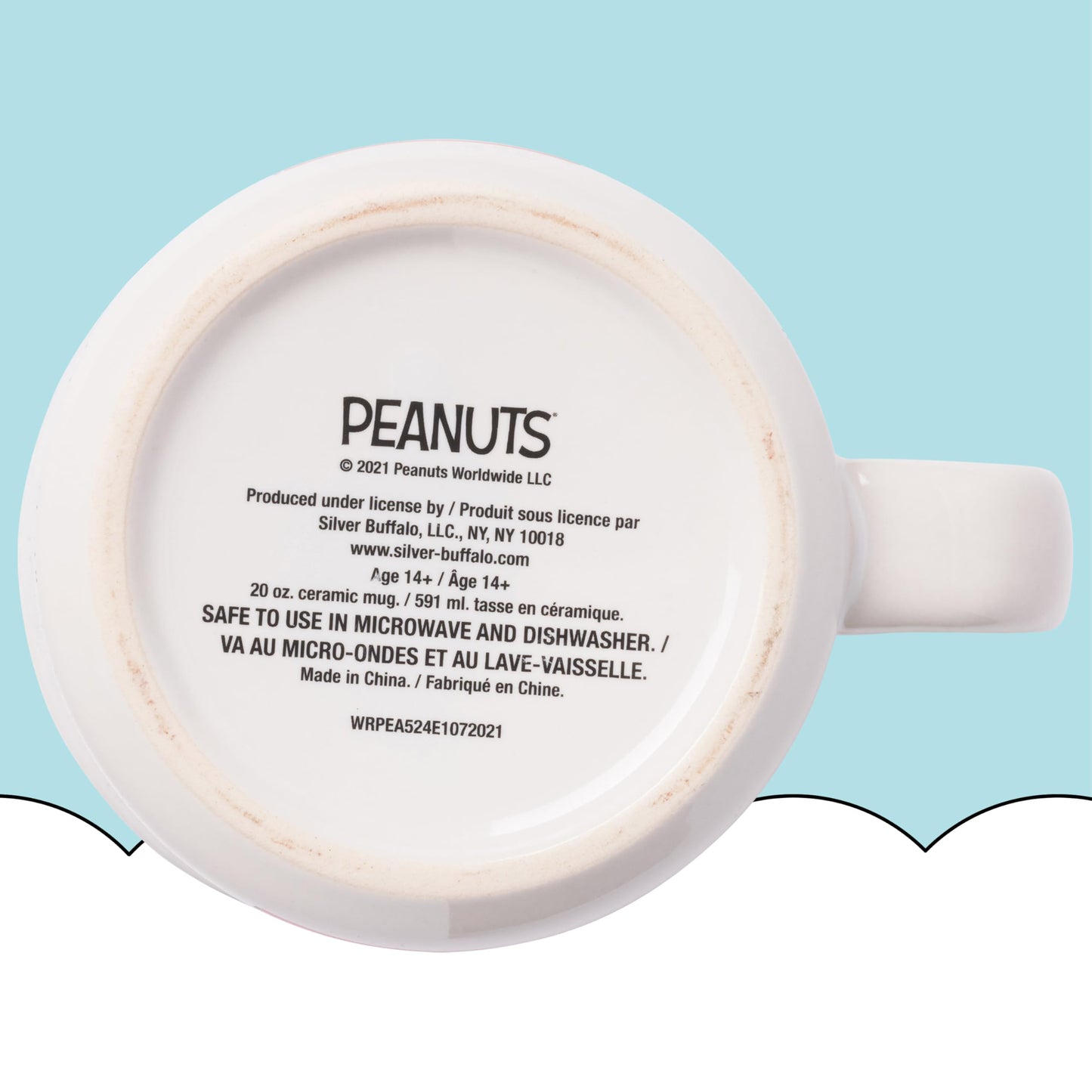 Silver Buffalo Peanuts Snoopy and Woodstock Get Cozy Ceramic Camper Mug, 20 Ounces